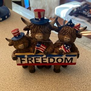 Highlands cow Fourth of July decoration